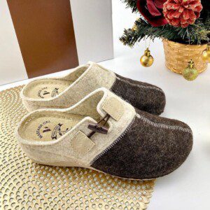 Ženska vunena sobna klompa "Lana" | 208 Braon-Bež